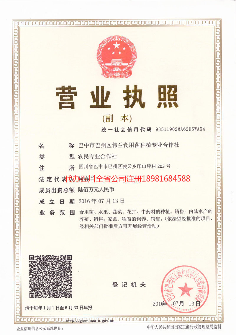 汕头汕头伟兰食用菌种植专业合作社